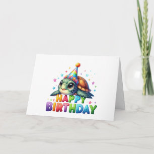 Carte d'anniversaire Mignonne Tortue