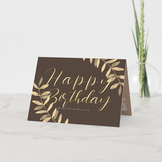 Carte d'anniversaire minimaliste Brown (Recto)