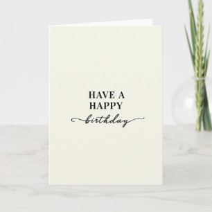 Carte d'anniversaire minimaliste crémeuse