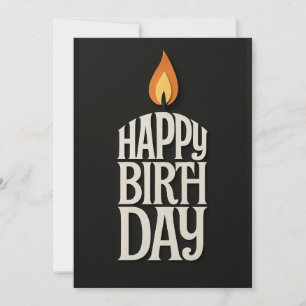 Carte d'anniversaire minimaliste de la flamme des 