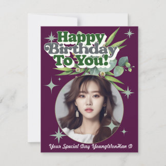 Carte d'anniversaire minimaliste photo personnalis