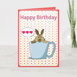 Carte d'anniversaire Mocha bunny