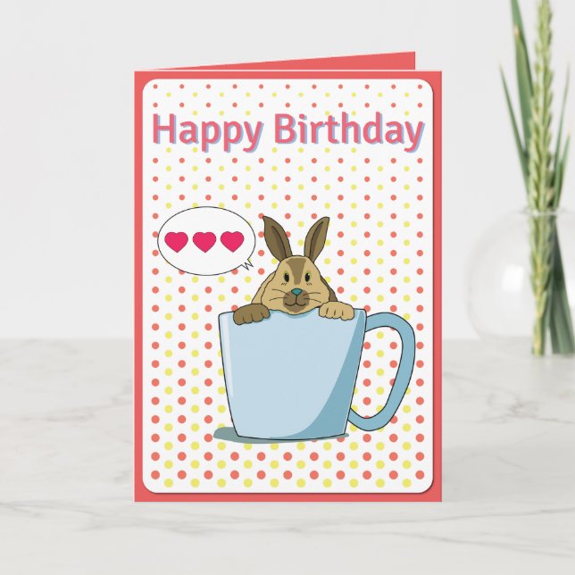 Carte d'anniversaire Mocha bunny (Devant)