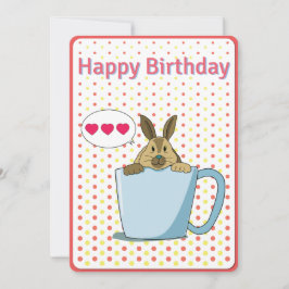 Carte d'anniversaire Mocha bunny Happy