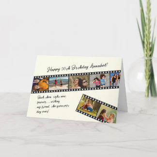 Carte d'anniversaire Modern Simple 7 Photo Film St