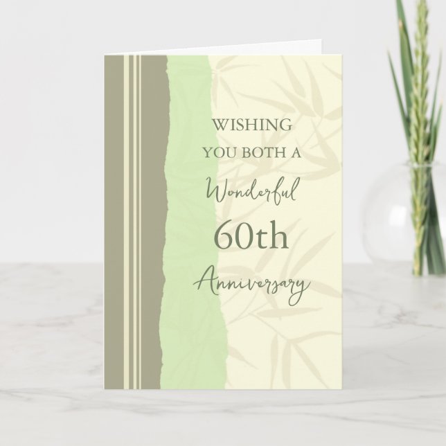 Carte d'anniversaire moderne du 60e Mariage (Devant)