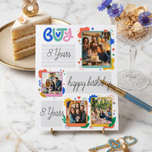 Carte d'anniversaire moderne et colorée en collage