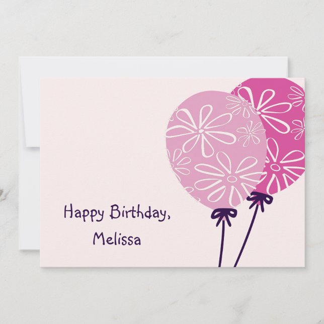 Carte d'anniversaire moderne simple et rose (Devant)