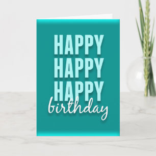 Carte d'anniversaire moderne Turquoise Satin