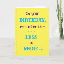 Carte d'anniversaire "Moins c'est plus"