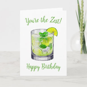 Carte d'anniversaire Mojito Watercolor