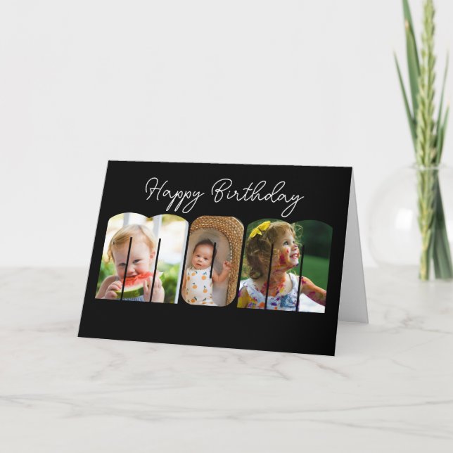 Carte d'anniversaire MOM maman photo collage famil (Devant)