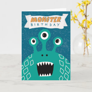 Carte d'anniversaire monstre pour enfants