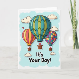 Carte d'anniversaire Montgolfière Joyeuse