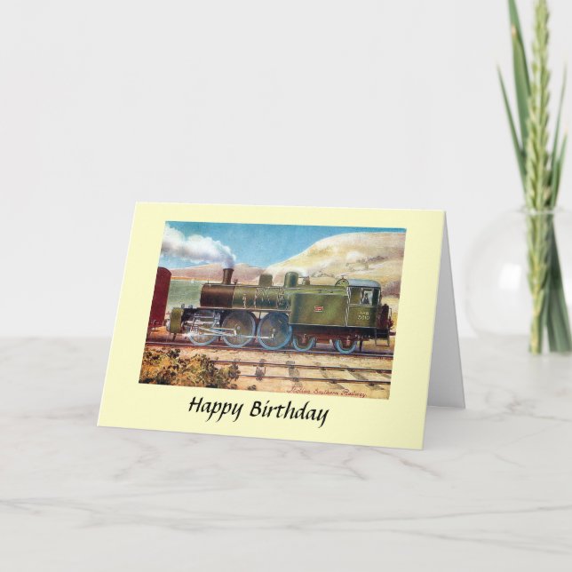 Carte d'anniversaire - Moteur ferroviaire italien  (Devant)