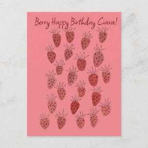 Carte d'anniversaire Motif aux fraises