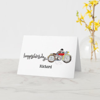 Carte d'anniversaire moto personnalisée