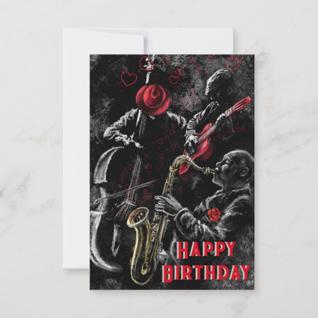 Carte d'anniversaire musicale joyeuse avec Musique (Devant)