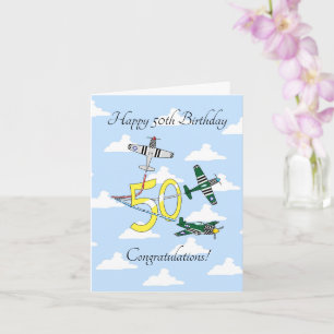 Carte d'anniversaire Mustangs 50e (Ciel bleu)
