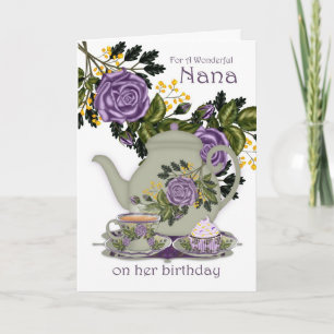Carte d'anniversaire Nana Tea And Cupcake