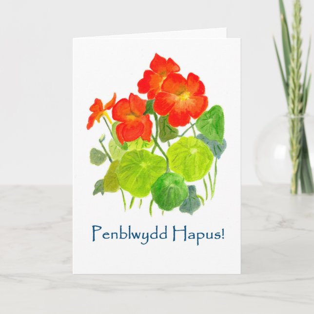 Carte d'anniversaire Nasturtiums - Salutation gall (Devant)