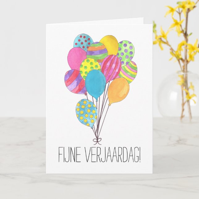 Carte d'anniversaire néerlandais (Fleur jaune)