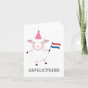 Carte d'anniversaire néerlandaise - Gefeliciteered