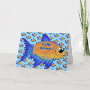 Carte d'anniversaire Nephew - Poisson mignon