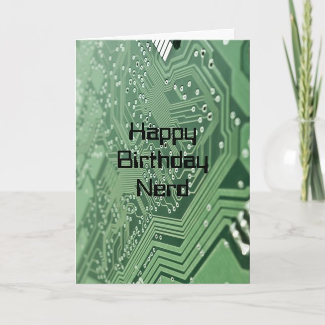 Carte d'anniversaire Nerd de l'ordinateur (Devant)