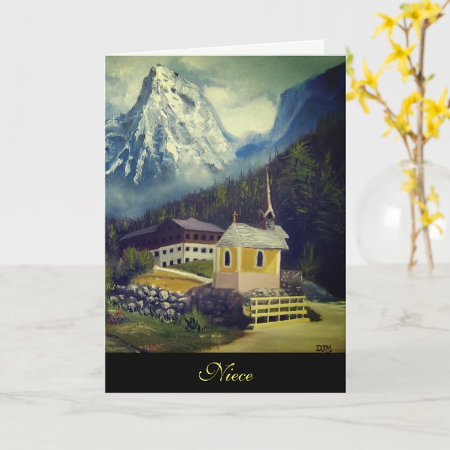 Carte d'anniversaire nièce (Fleur jaune)