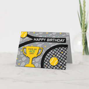 Carte d'anniversaire 🎾 🖤 noir et jaune