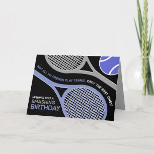 Carte d'anniversaire 🎾 🖤 noir et violet de tenni