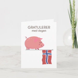 Carte d'anniversaire norvégienne - Gratulerer med