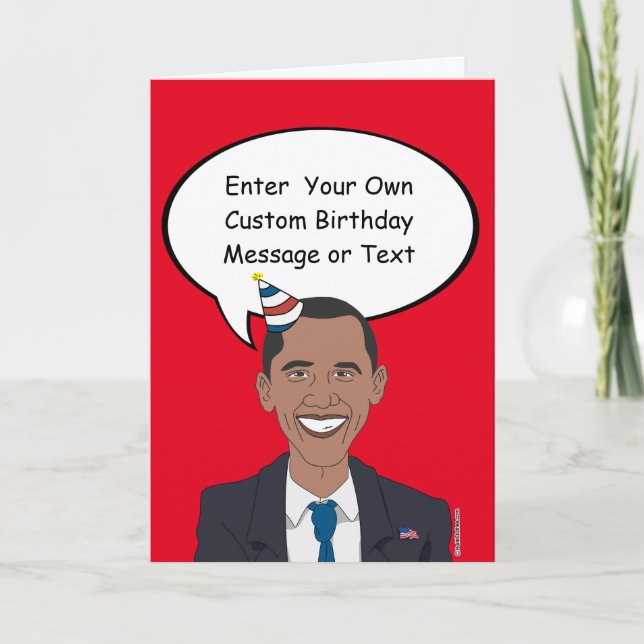 Carte d'anniversaire Obama - Personnaliser de votr (Devant)