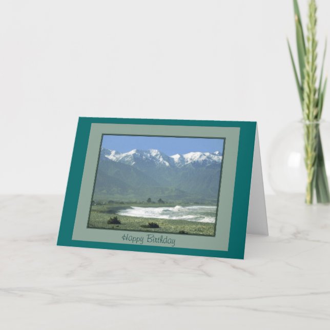 Carte d'anniversaire - Oceanside de Kaikoura, (Devant)
