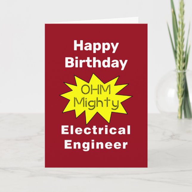 Carte d'Anniversaire Ohm Mighty Electrical Enginee (Devant)