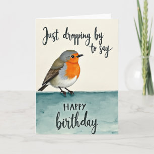 Carte d'anniversaire oiseau aquarelle douce