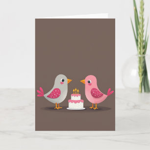 Carte d'anniversaire Oiseaux à pois