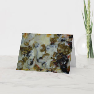 Carte d'anniversaire "Olives noires et vertes"