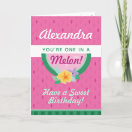 Carte d'anniversaire "One In A Melon" Pink Waterme
