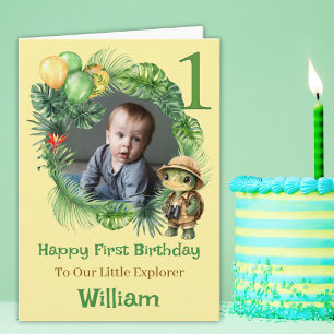Carte d'anniversaire One Photo Little Explorer 1er