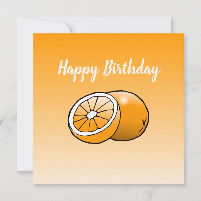 Carte d'anniversaire orange (Devant)