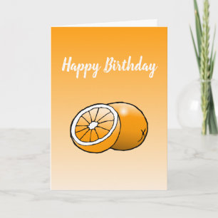 Carte d'anniversaire Orange pliée