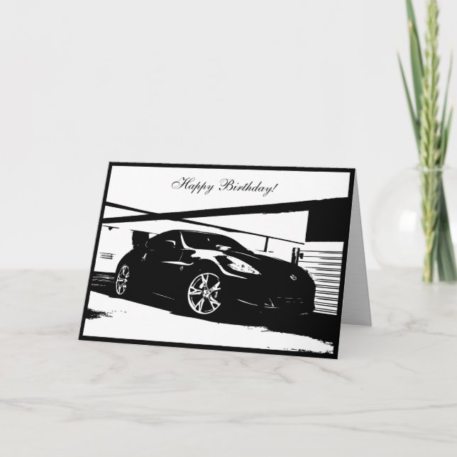 carte d'anniversaire orientée de la voiture 370Z (Devant)