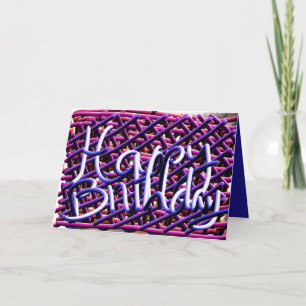 Carte d'anniversaire originale avec nouilles écrit