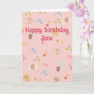 Carte d'anniversaire Oursons Mignons