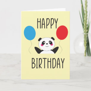 Carte d'anniversaire Panda Joyeux