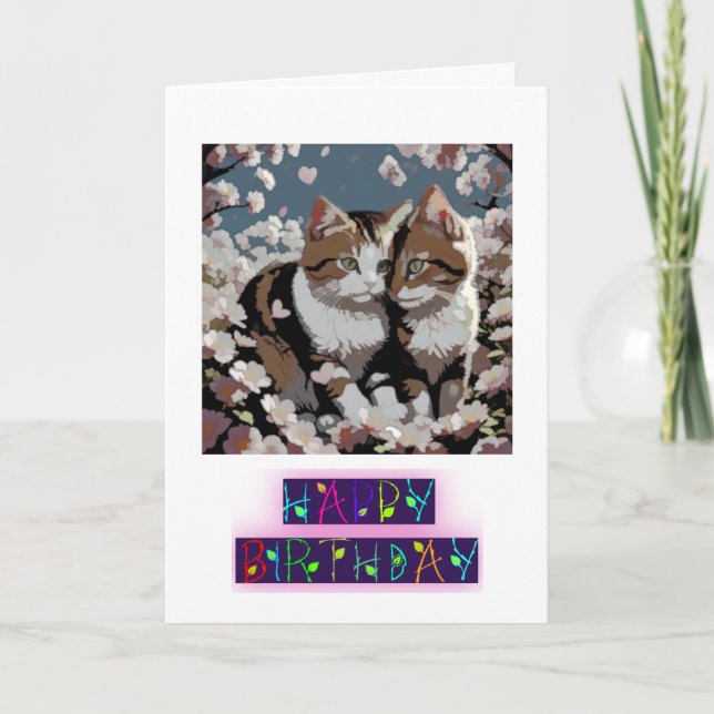 CARTE D'ANNIVERSAIRE PANDÉE CAT LOVE (Devant)