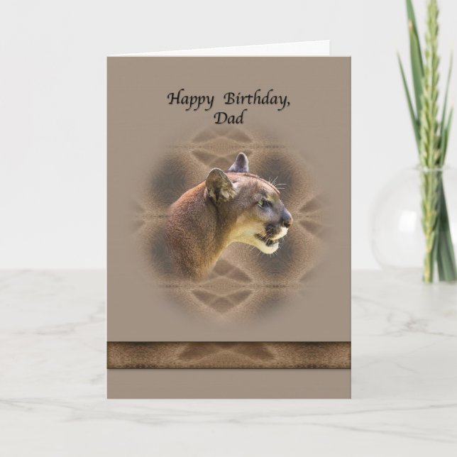Carte d'anniversaire papa avec Cougar (Devant)