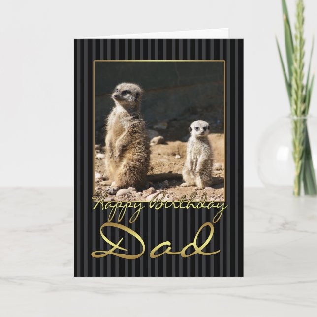 Carte d'anniversaire papa avec meerkat (Devant)